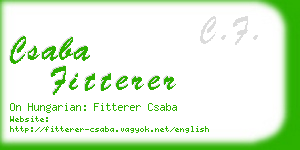 csaba fitterer business card